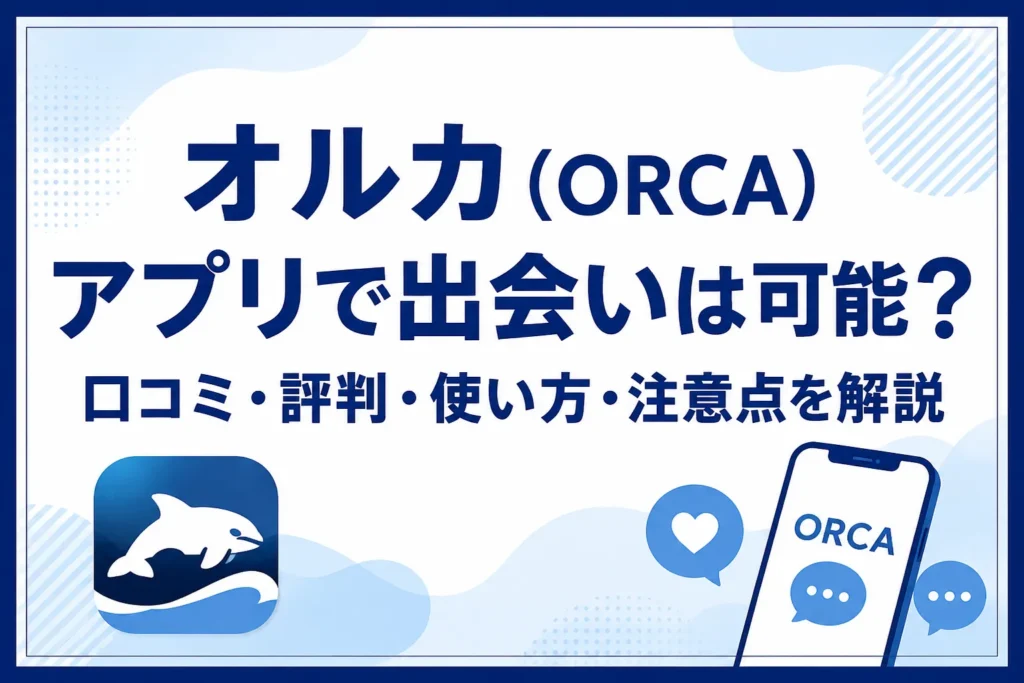 オルカ（ORCA）アプリで出会いは可能？口コミ・評判・使い方・注意点を解説